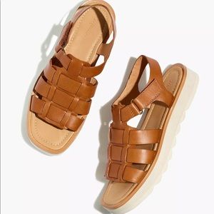 Madewell Leather Platform Fisherman Sandals size 7.5